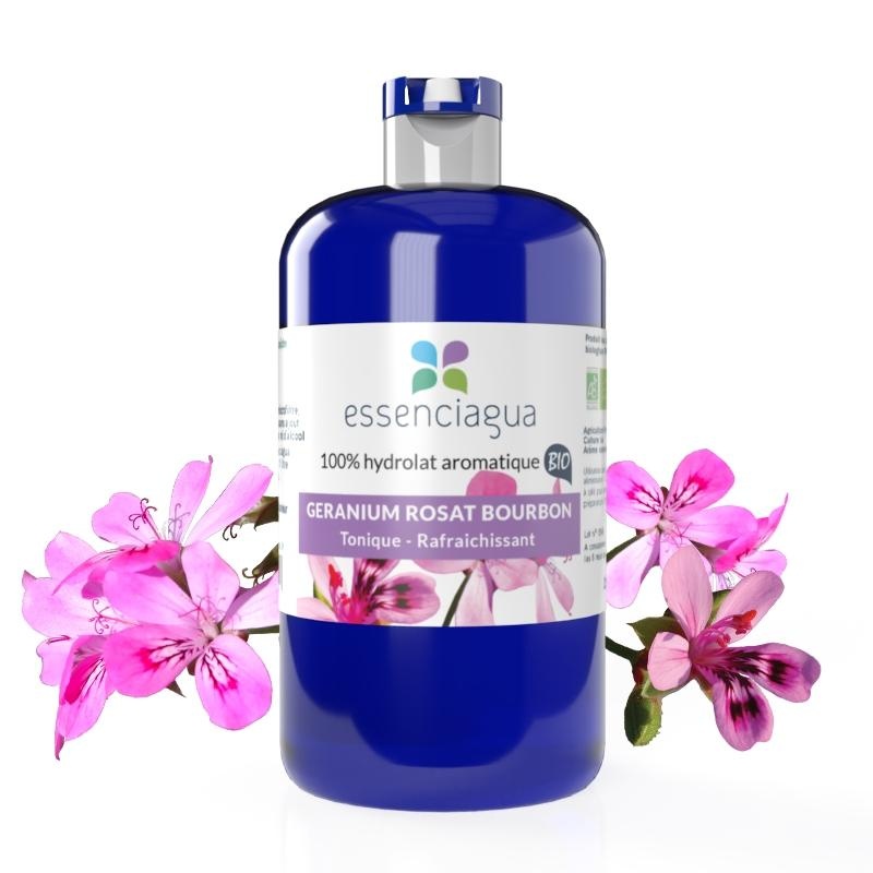 Hidrolato de Geranio Rosa al Bourbon 100% ecológico y artesanal