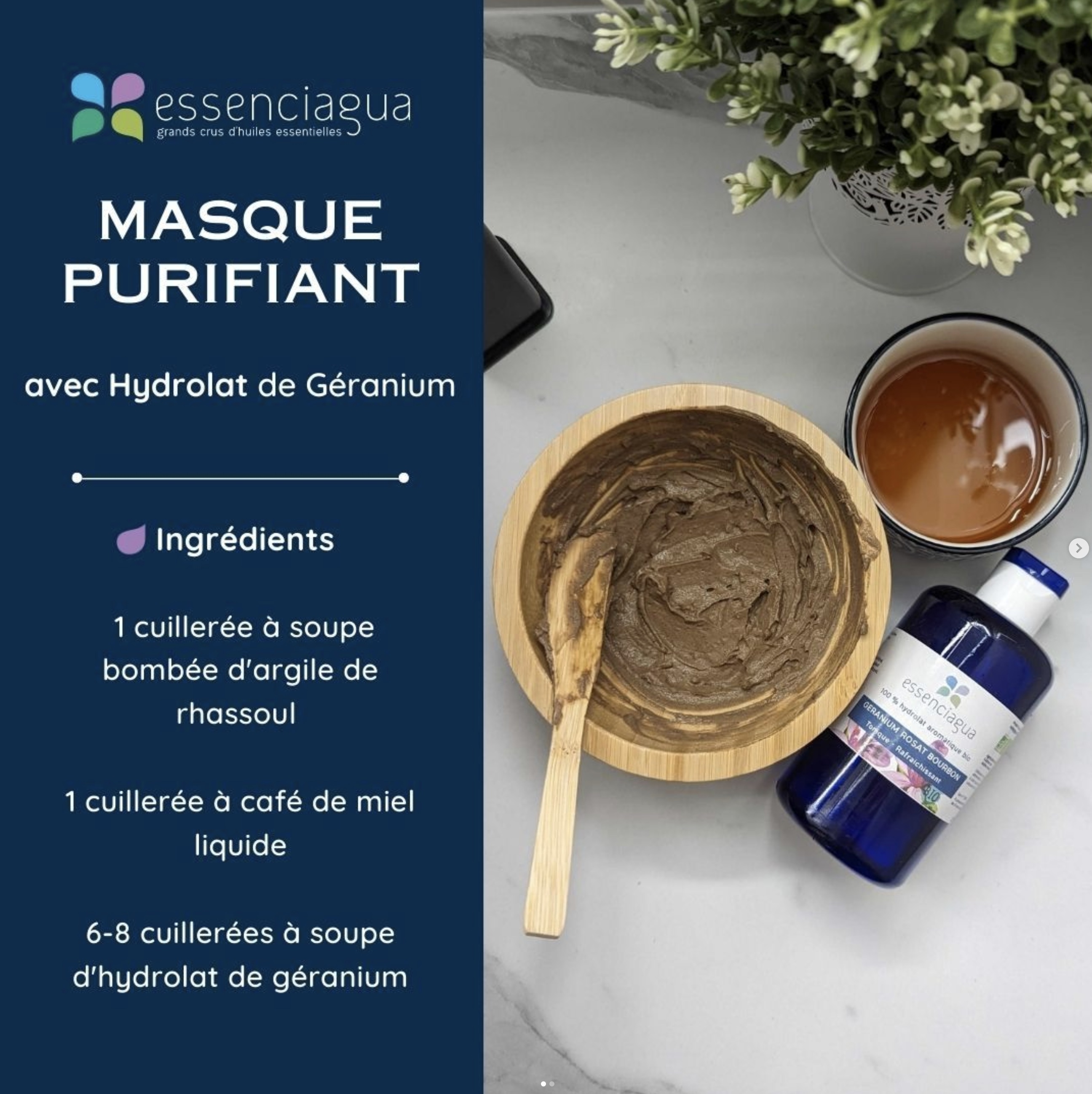 Receta de mascarilla facial con espíritu de geranio